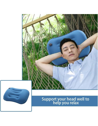 Almohada Inflable Camping YPWangShengRui Ergonómica 51x45cm