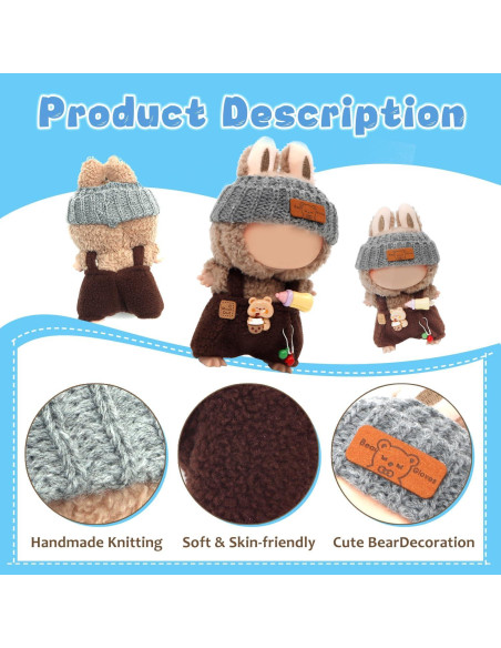3 Conjuntos de Ropa para Muñeca 17cm BearDot - Accesorios
