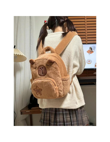 Mochila de Peluche Capibara Multifuncional 24x11x30cm Mochila de Peluche Capibara Multifuncional 24x11x30cm