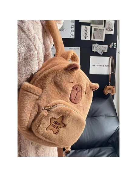 Mochila de Peluche Capibara Multifuncional 24x11x30cm Mochila de Peluche Capibara Multifuncional 24x11x30cm