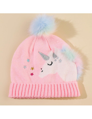 Conjunto de Gorro y Guantes Unicornio para Niñas 2-8 Años