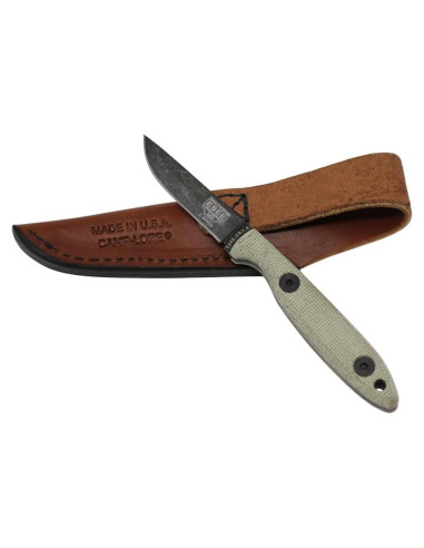 Cuchillo de Caza ESEE CR2.5 con Funda de Cuero Óxido Negro