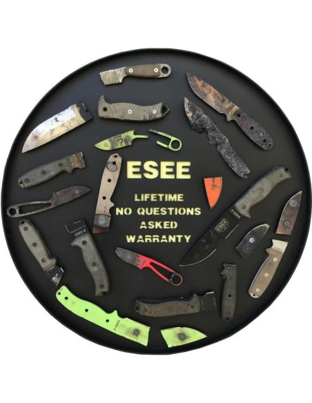 Cuchillo de Caza ESEE CR2.5 con Funda de Cuero Óxido Negro