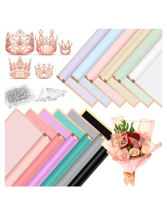 Kit Decoración Floral Siifert: 60 Hojas Papel + 5 Coronas + 200 Alfileres