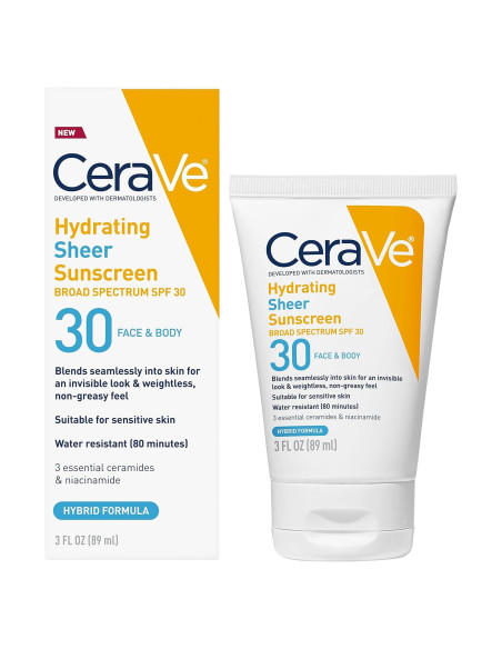 CeraVe Protector Solar Hidratante SPF 30 para Cara y Cuerpo 85g
