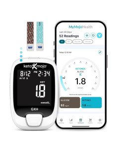 KETO-MOJO GK+ Medidor de Glucosa y Cetonas Bluetooth con App