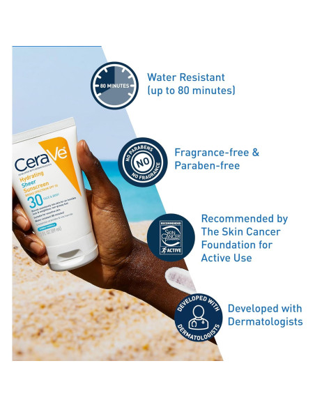 CeraVe Protector Solar Hidratante SPF 30 para Cara y Cuerpo 85g