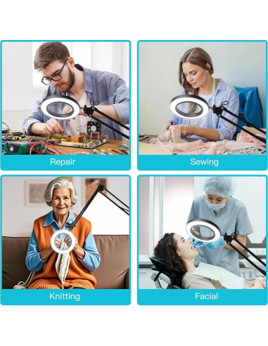 Lámpara de Piso Magnificadora 10X ZABOUL con Luz LED y Soporte