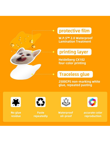 100 Stickers de Gato GYZLK Impermeables para Niños y Adolescentes