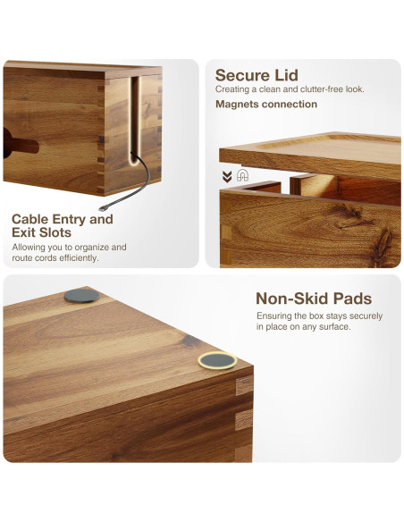 Caja de Gestión de Cables Tidita Acacia 38.1x15.2x17.5 cm Caja de Gestión de Cables Tidita Acacia 38.1x15.2x17.5 cm