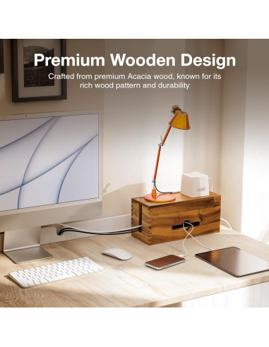 Caja de Gestión de Cables Tidita Acacia 38.1x15.2x17.5 cm