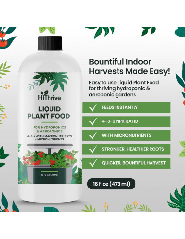 Fertilizante Líquido Hidropónico HiThrive 0.47L - NPK 4-3-6