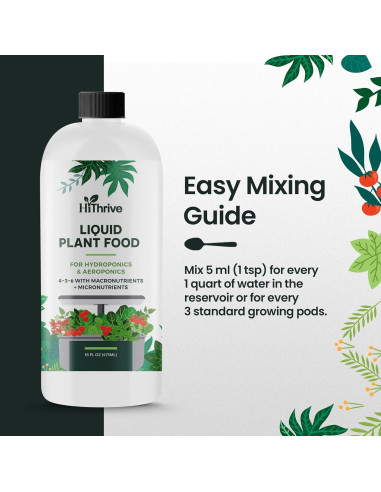 Fertilizante Líquido Hidropónico HiThrive 0.47L - NPK 4-3-6