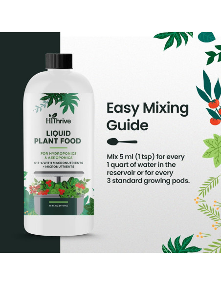 Fertilizante Líquido Hidropónico HiThrive 0.47L - NPK 4-3-6