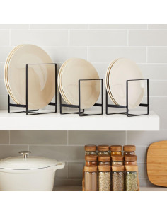 Organizador de Gabinete de Cocina Juvale 3 Piezas Hierro Negro 2