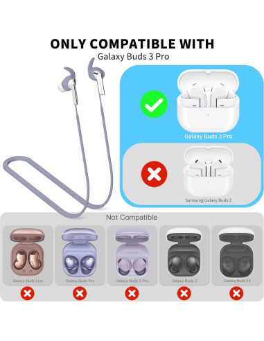 Correa Antipérdida TUDIOW para Galaxy Buds 3 Pro - Silicona Suave