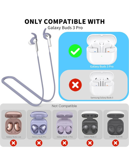 Correa Antipérdida TUDIOW para Galaxy Buds 3 Pro - Silicona Suave