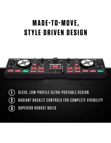 Controlador DJ Numark DJ2GO2 Touch con Auriculares DJ