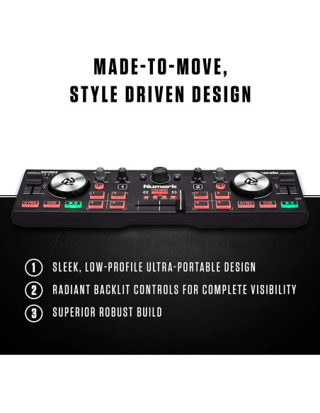 Controlador DJ Numark DJ2GO2 Touch con Auriculares DJ