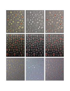 Pegatinas de Uñas Autoadhesivas JMEOWIO - Luna y Estrella 2