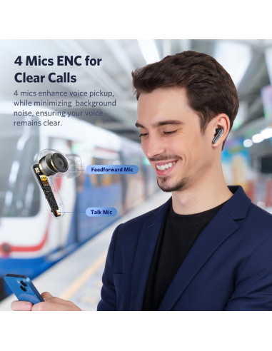 Auriculares Inalámbricos EarFun Air 2, Bluetooth 5.3, 40h Batería