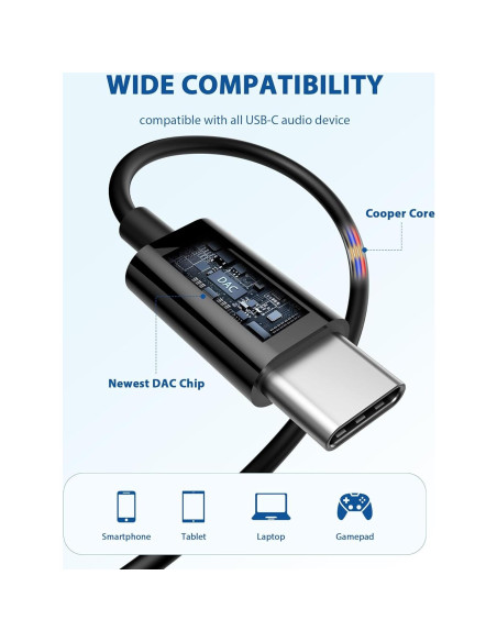 Auriculares USB C TOPAUX con micrófono y cancelación de ruido Auriculares USB C TOPAUX con micrófono y cancelación de ruido