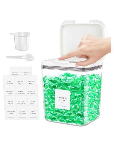 Contenedor de detergente Miuhoemy 5.5L con tapa de un toque