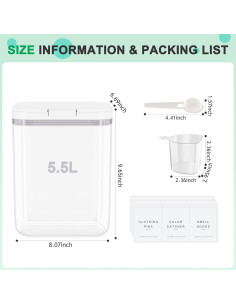 Contenedor de detergente Miuhoemy 5.5L con tapa de un toque 2