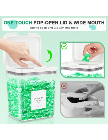 Contenedor de detergente Miuhoemy 5.5L con tapa de un toque