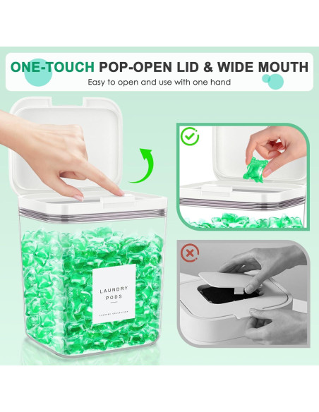 Contenedor de detergente Miuhoemy 5.5L con tapa de un toque