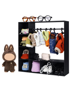 Armario de Ropa para Muñecas Rain Bunny con 10 Perchas Negro