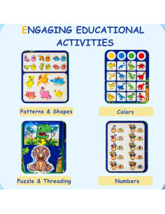 Tablero Ocupado Montessori Kiddies Spot Dinosaurio Azul 28x23 cm 2