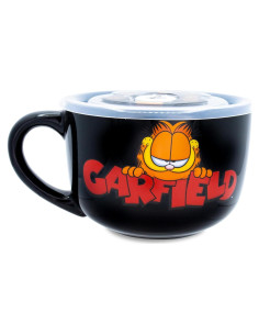 Taza de sopa cerámica Garfield Silver Buffalo 24 oz con tapa