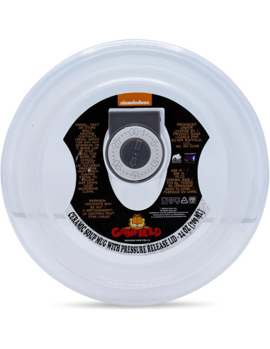Taza de sopa cerámica Garfield Silver Buffalo 24 oz con tapa