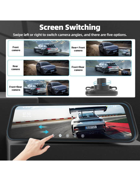 Cámara de Salpicadero Zomolither 9.66" IPS 1080P Doble Lente Cámara de Salpicadero Zomolither 9.66" IPS 1080P Doble Lente