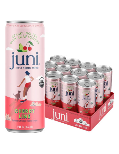 Bebida Espumosa Adaptógena Juni Lima Cereza 12 Latas 355ml