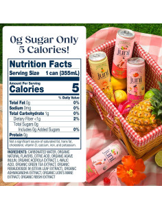 Bebida Espumosa Adaptógena Juni Lima Cereza 12 Latas 355ml 2