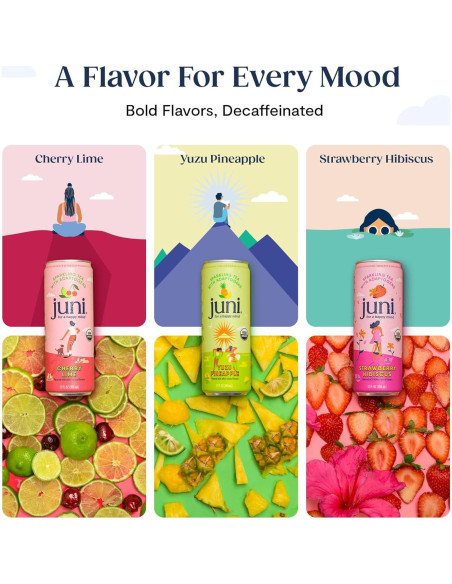 Bebida Espumosa Adaptógena Juni Lima Cereza 12 Latas 355ml