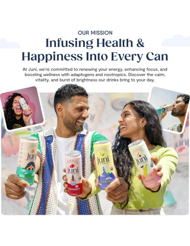 Bebida Espumosa Adaptógena Juni Lima Cereza 12 Latas 355ml