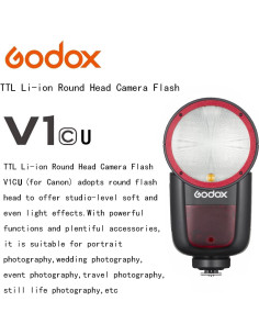Flash Godox V1-C para Cámara Canon 76Ws TTL 1.5s Reciclaje 2
