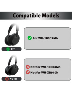 Funda de Silicona Adhiper para Auriculares Sony WH-1000XM6 - Negro 2