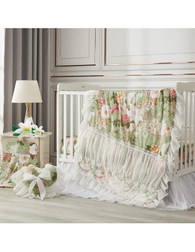 Valance de Cortina Brandream 60x16 cm Algodón Floral Rosa