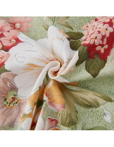 Valance de Cortina Brandream 60x16 cm Algodón Floral Rosa