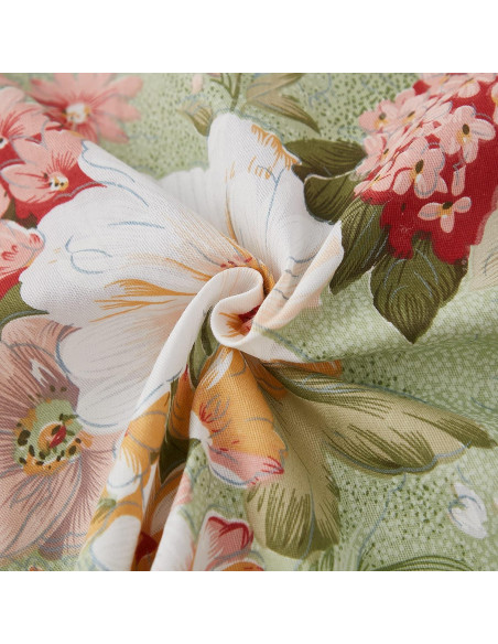 Valance de Cortina Brandream 60x16 cm Algodón Floral Rosa