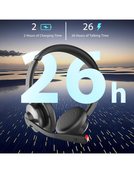 Auriculares Inalámbricos Bluetooth 5.3 Earby KSG-BT782S-D, Cancelación de Ruido, 26H Batería