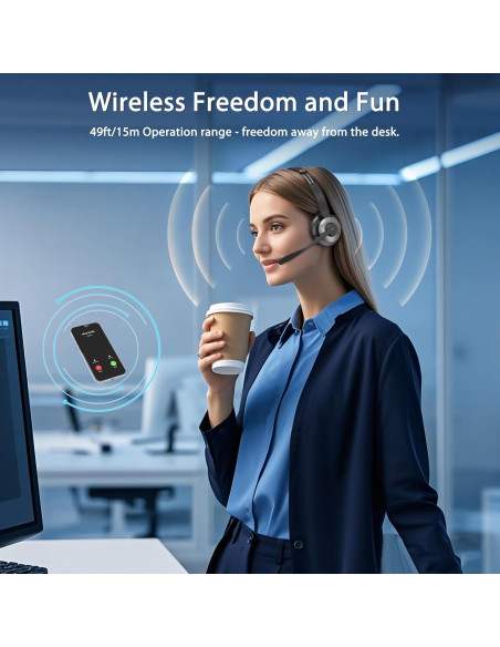 Auriculares Inalámbricos Bluetooth 5.3 Earby KSG-BT782S-D, Cancelación de Ruido, 26H Batería