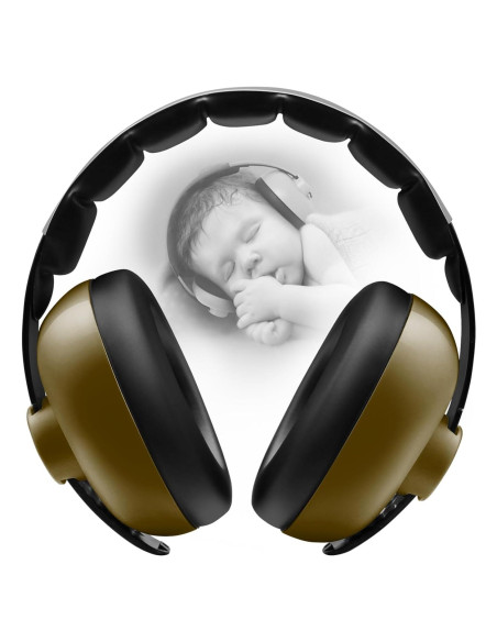 Auriculares BBTKCARE para Bebés - Protección Auditiva Verde Militar