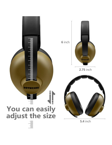 Auriculares BBTKCARE para Bebés - Protección Auditiva Verde Militar