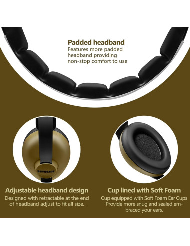 Auriculares BBTKCARE para Bebés - Protección Auditiva Verde Militar
