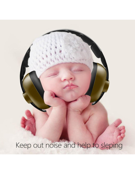 Auriculares BBTKCARE para Bebés - Protección Auditiva Verde Militar